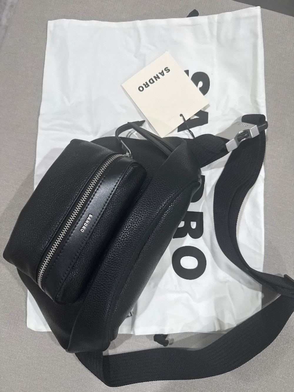 BRAND NEW w/ tags SANDRO mens leather belt bag